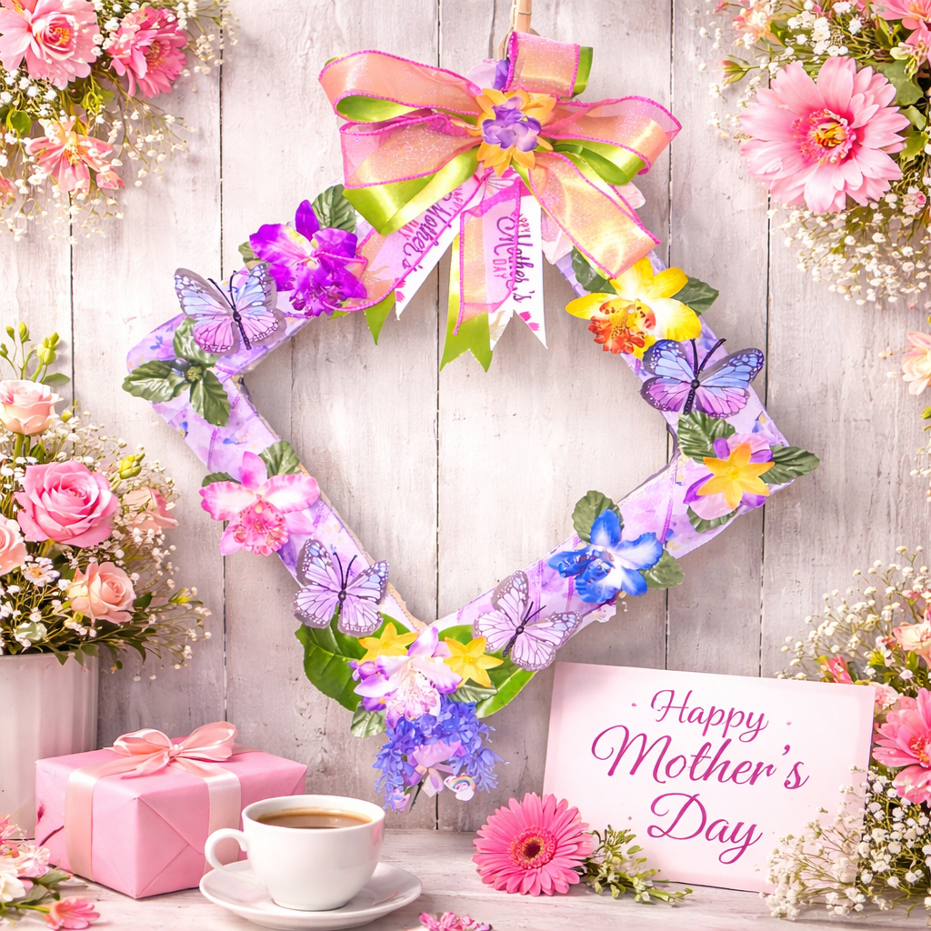 One-of-a-Kind Spring Butterfly Floral Wreath – Luxury Handmade Door Décor – Terilee’s Unique Designs