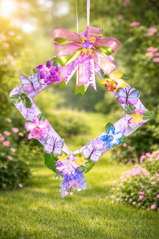 One-of-a-Kind Spring Butterfly Floral Wreath – Luxury Handmade Door Décor – Terilee’s Unique Designs