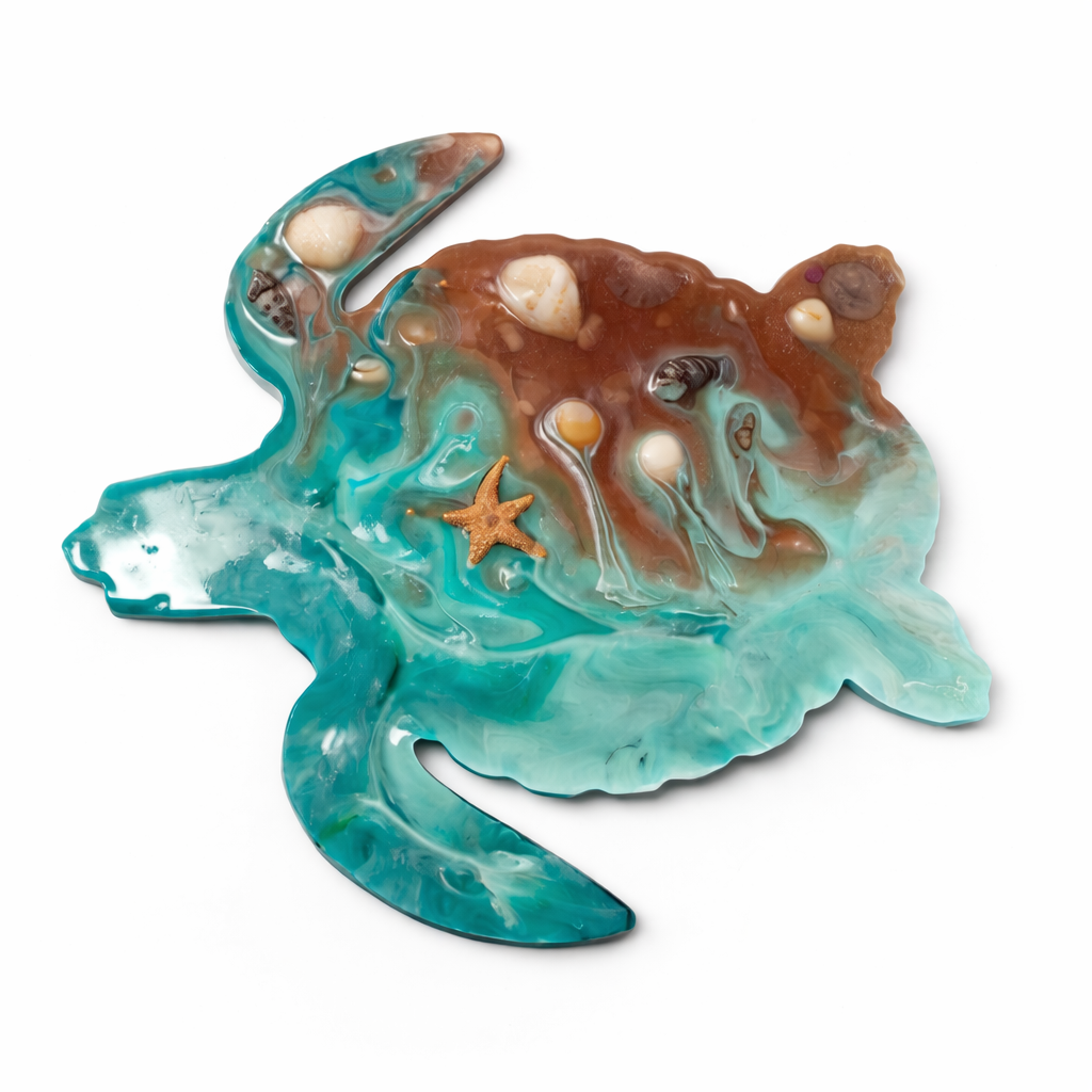 Handmade Resin Sea Turtle Trivet – Coastal Beach Kitchen Decor – Ocean Inspired Hot Plate – Nautical Gift – Terilee’s Unique Designs